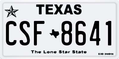 TX license plate CSF8641