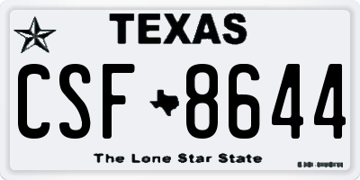 TX license plate CSF8644