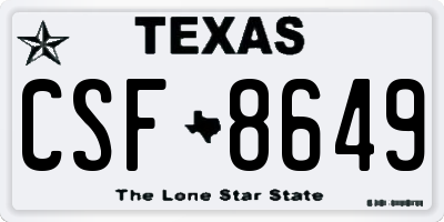 TX license plate CSF8649