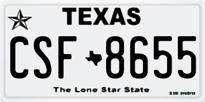 TX license plate CSF8655
