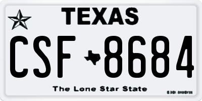 TX license plate CSF8684
