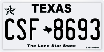 TX license plate CSF8693