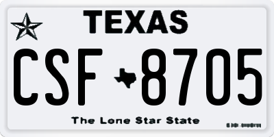 TX license plate CSF8705