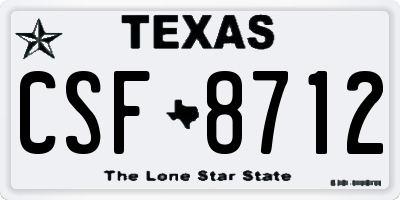 TX license plate CSF8712
