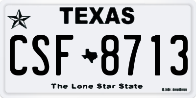 TX license plate CSF8713