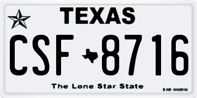 TX license plate CSF8716