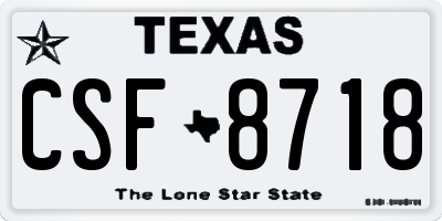TX license plate CSF8718