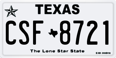 TX license plate CSF8721
