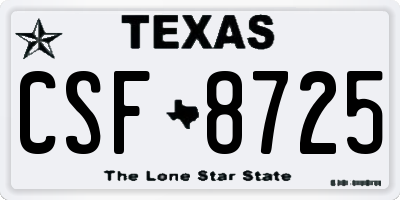 TX license plate CSF8725