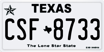 TX license plate CSF8733