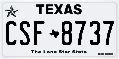 TX license plate CSF8737