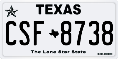 TX license plate CSF8738