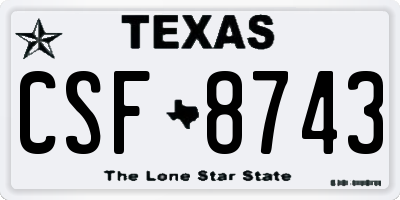 TX license plate CSF8743