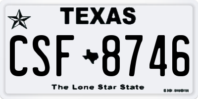 TX license plate CSF8746