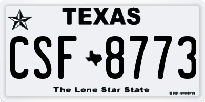 TX license plate CSF8773
