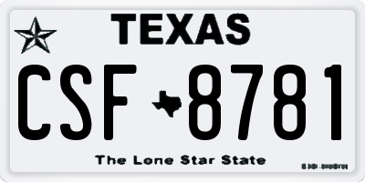TX license plate CSF8781