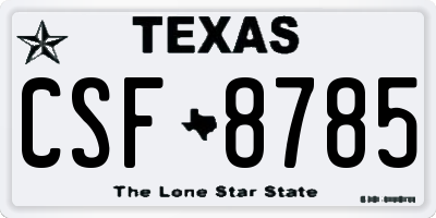 TX license plate CSF8785