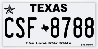 TX license plate CSF8788