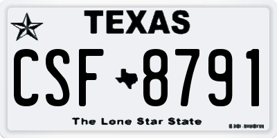 TX license plate CSF8791