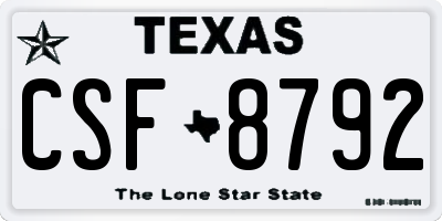 TX license plate CSF8792