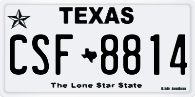 TX license plate CSF8814