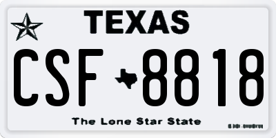 TX license plate CSF8818