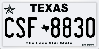 TX license plate CSF8830