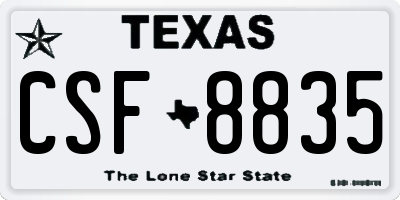 TX license plate CSF8835