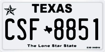 TX license plate CSF8851