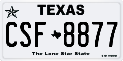 TX license plate CSF8877