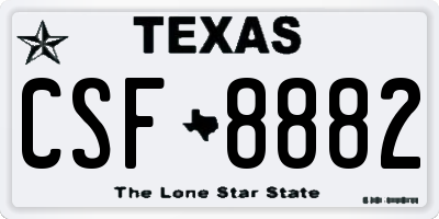 TX license plate CSF8882