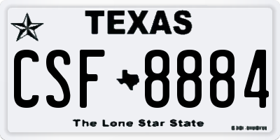 TX license plate CSF8884