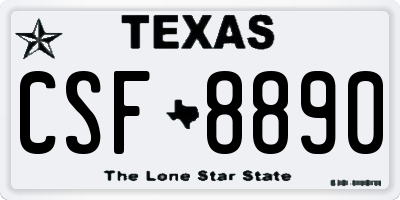 TX license plate CSF8890
