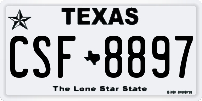 TX license plate CSF8897
