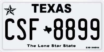 TX license plate CSF8899