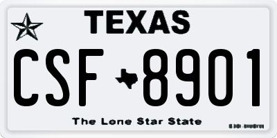TX license plate CSF8901