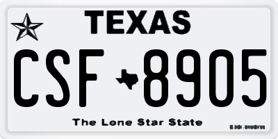 TX license plate CSF8905