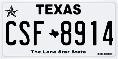 TX license plate CSF8914
