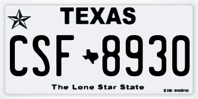 TX license plate CSF8930