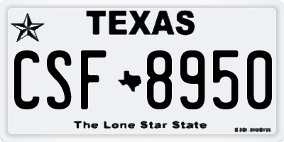 TX license plate CSF8950