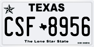 TX license plate CSF8956