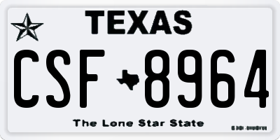 TX license plate CSF8964