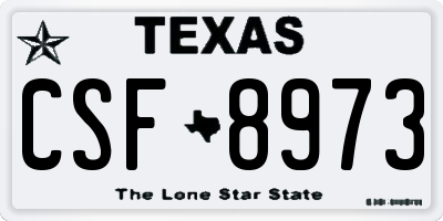 TX license plate CSF8973