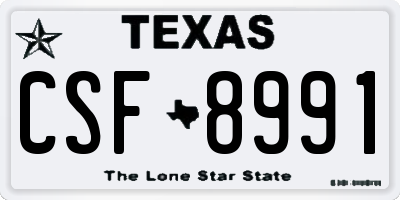 TX license plate CSF8991