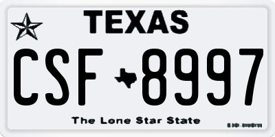 TX license plate CSF8997