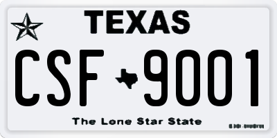 TX license plate CSF9001