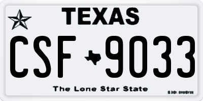 TX license plate CSF9033