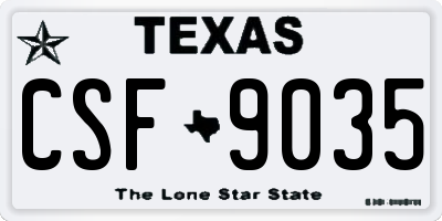 TX license plate CSF9035