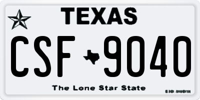 TX license plate CSF9040