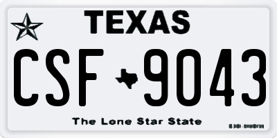 TX license plate CSF9043